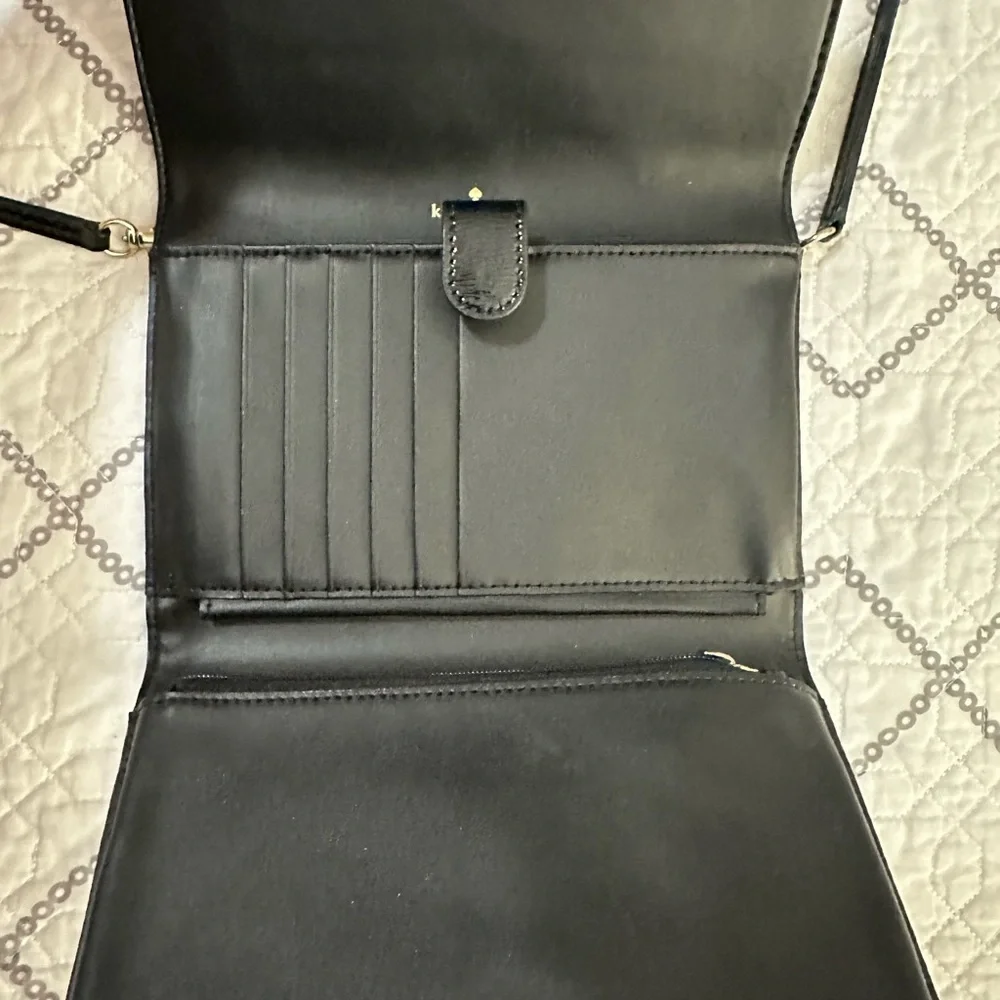 Kate Spade Black Crossbody Bag with Gold Accents
